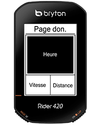 Interface entièrement personnalisable du Bryton Rider 420