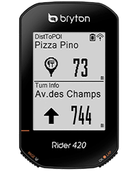 Indication de guidage sur le Bryton Rider 420
