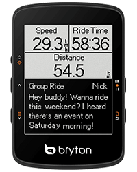 Fonctionnalité 'GroupRide' enfin disponible sur le Bryton Rider 460